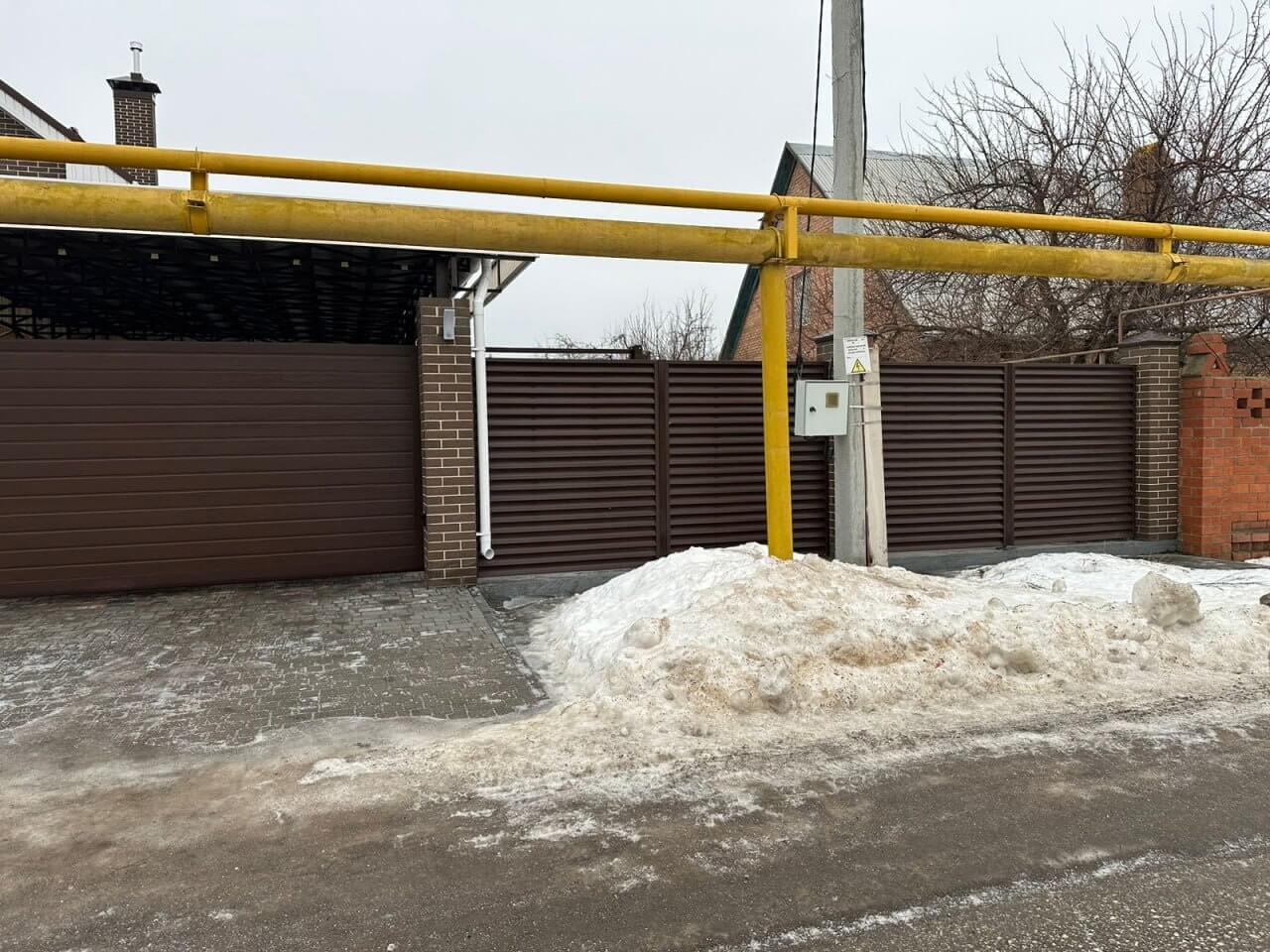 Забор-жалюзи из ламелей еврожалюзи 47м Мореный Дуб Printech фото 1 в Архангельске