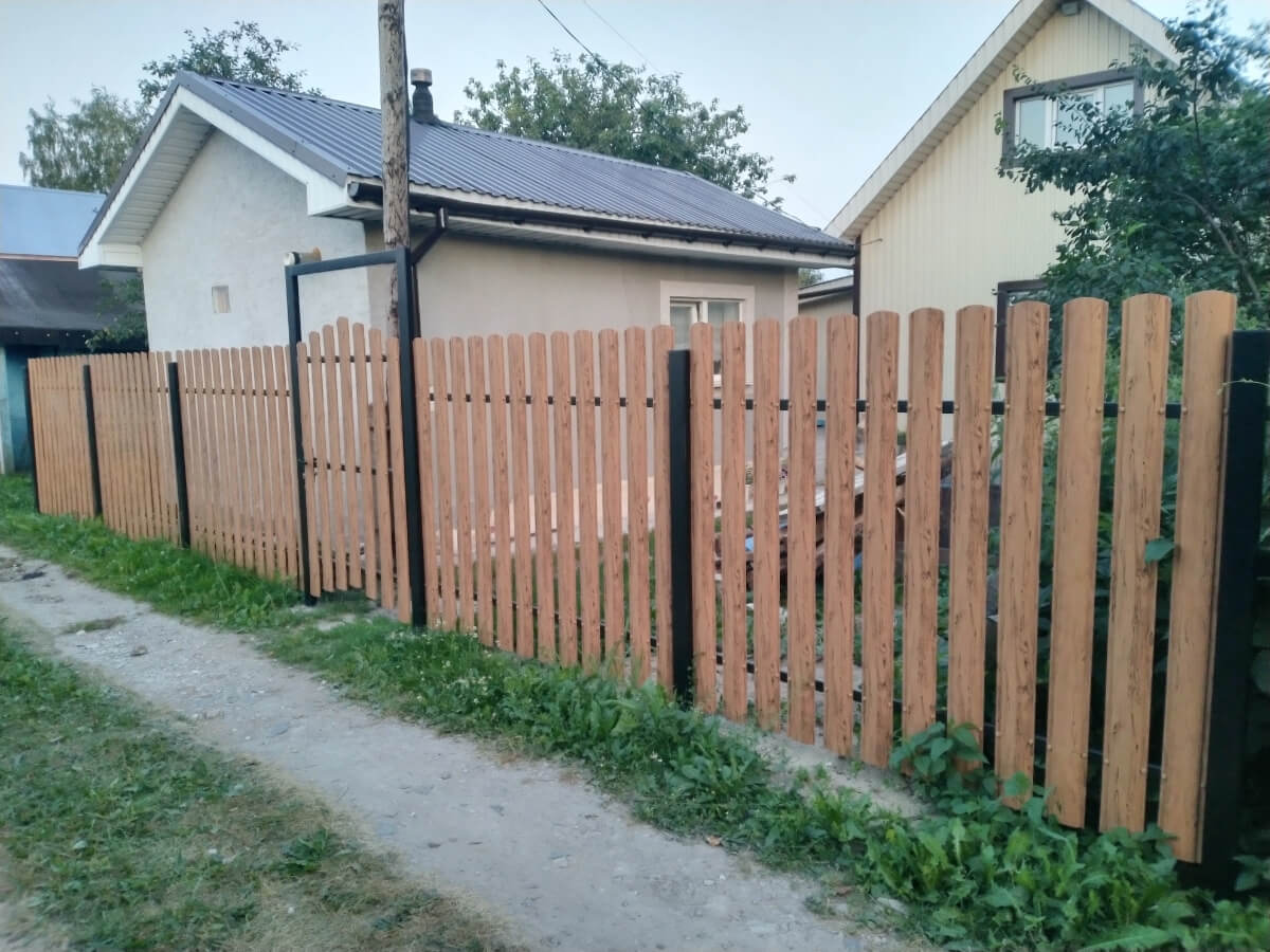Забор из евроштакетника 14м Кипарис 2xPrintech двусторонний в Архангельске