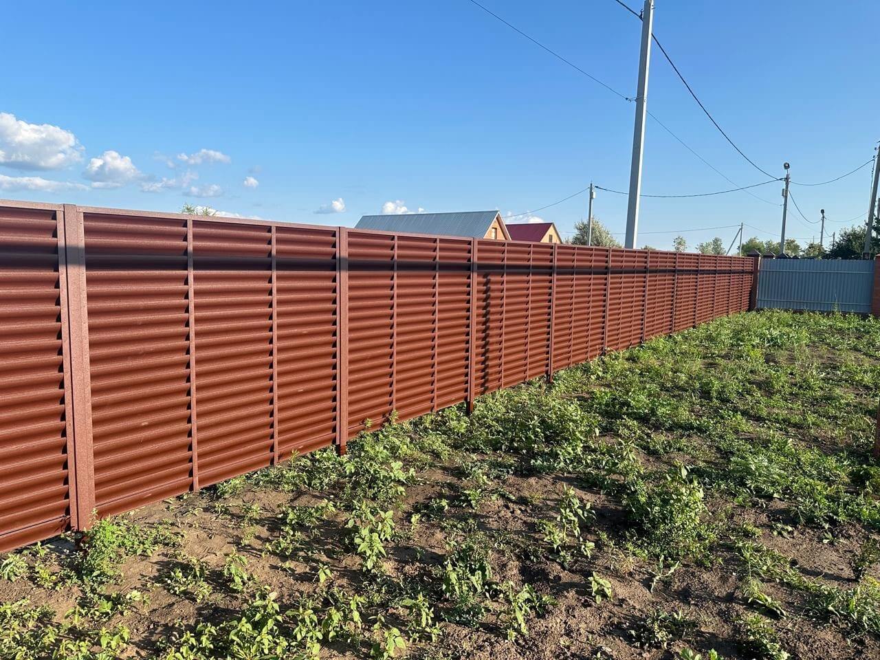 Забор из ламелей Еврожалюзи 53м RAL8017/8017 Шоколад двусторонний МАТТЕ в Архангельске