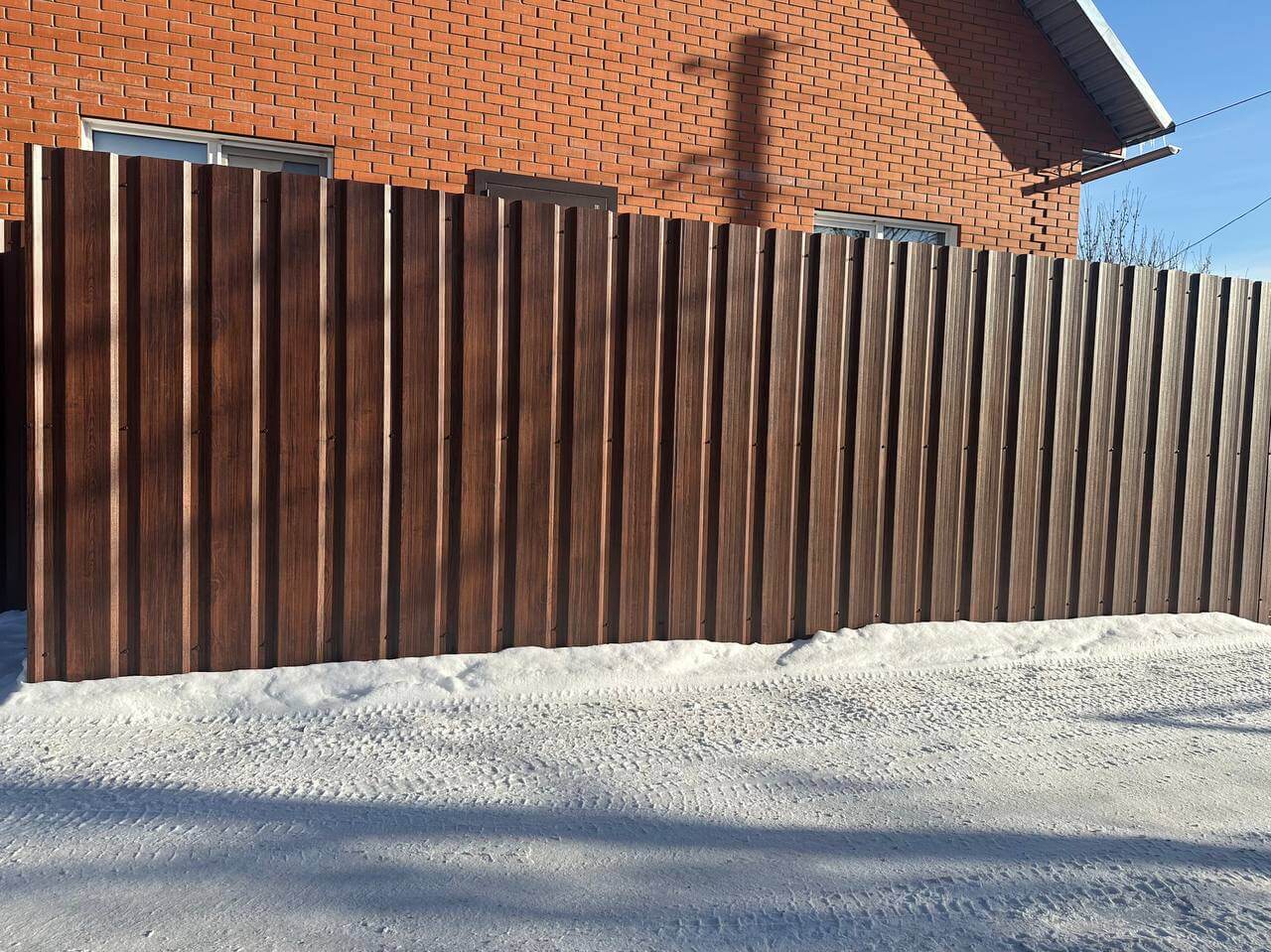 Забор из профнастила НС-21 22м Античное Дерево Принтек фото 4 в Архангельске