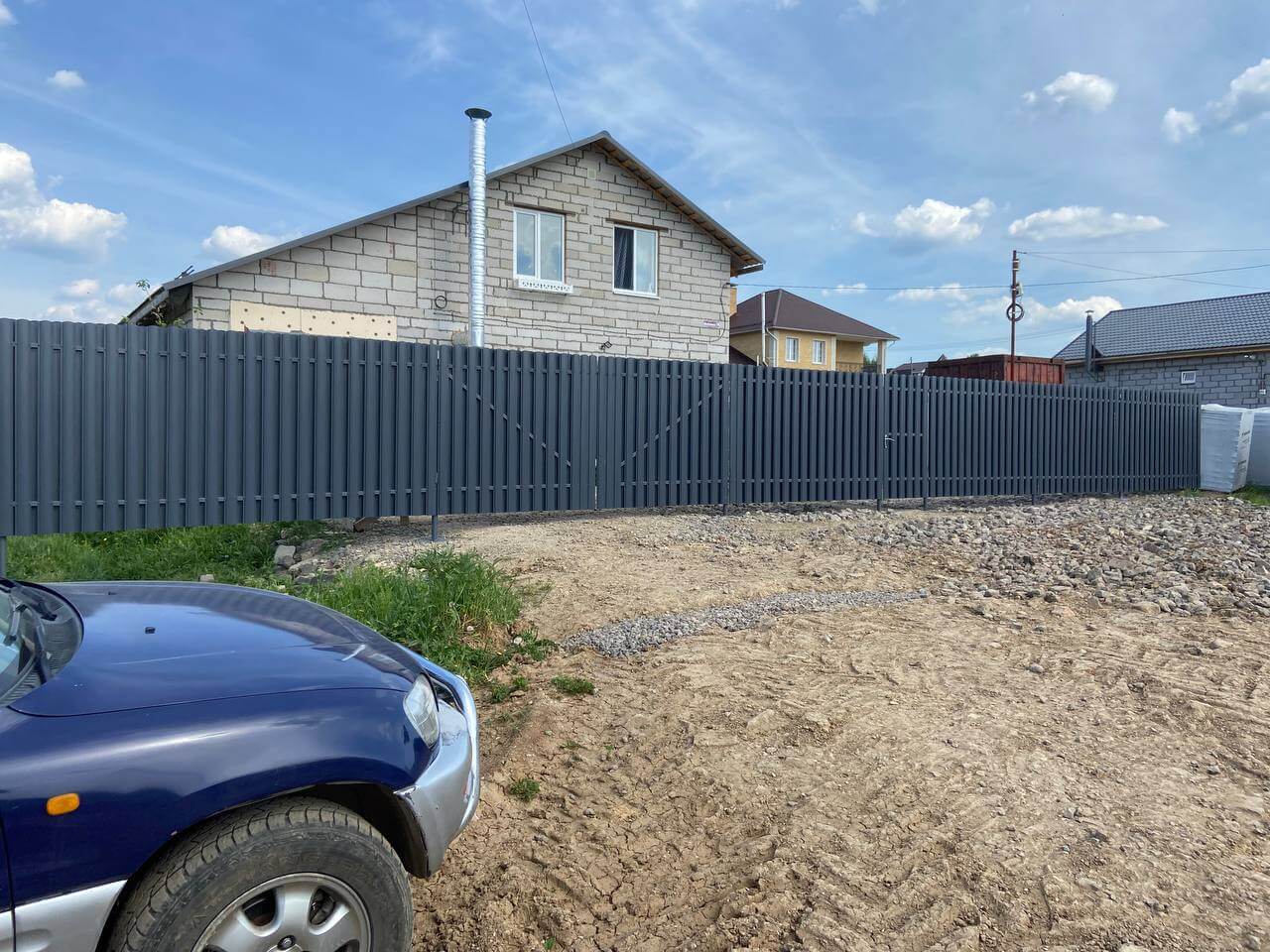 Забор из евроштакетника 16м RAL7024 Серый Графит фото 5 в Архангельске