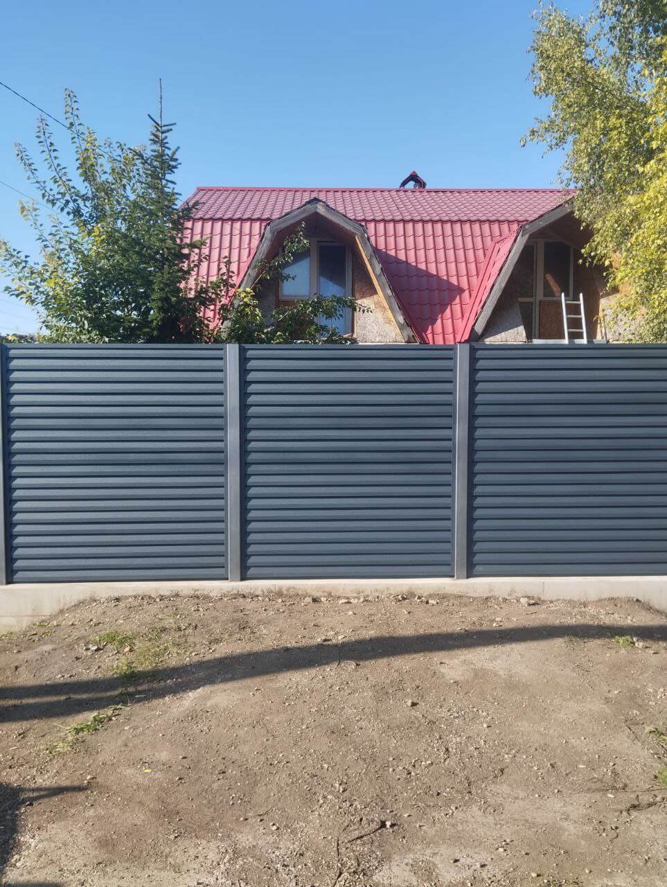 Забор-жалюзи из ламелей Реснички 54м RAL7024/7024 Серый Графит двусторонний МАТТЕ в Архангельске